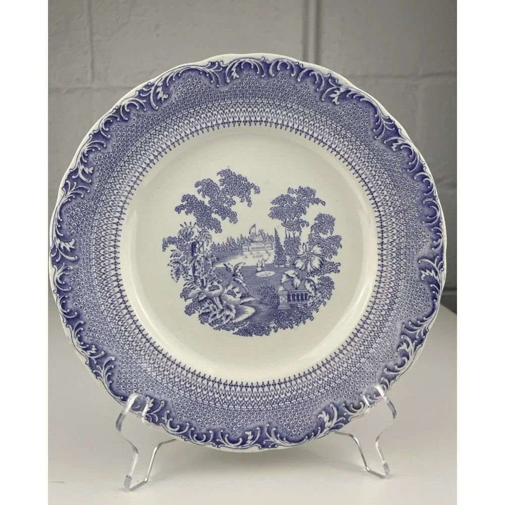 Antique Rorstrand Purple Transferware Lila Spet Plate Lilac Lace 9.5
